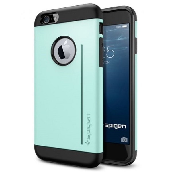 Бампер Spigen мятного цвета с чёрными краями