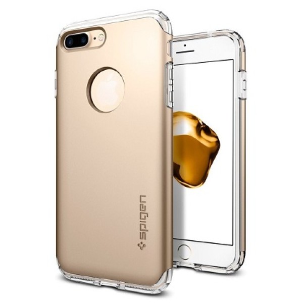 Прозрачно-золотой бампер Spigen с логотипом