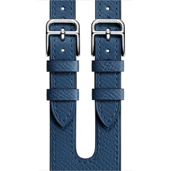Ремешок Manchette из кожи Epsom цвета Bleu Agate с двойной пряжкой (для корпуса 38 мм)