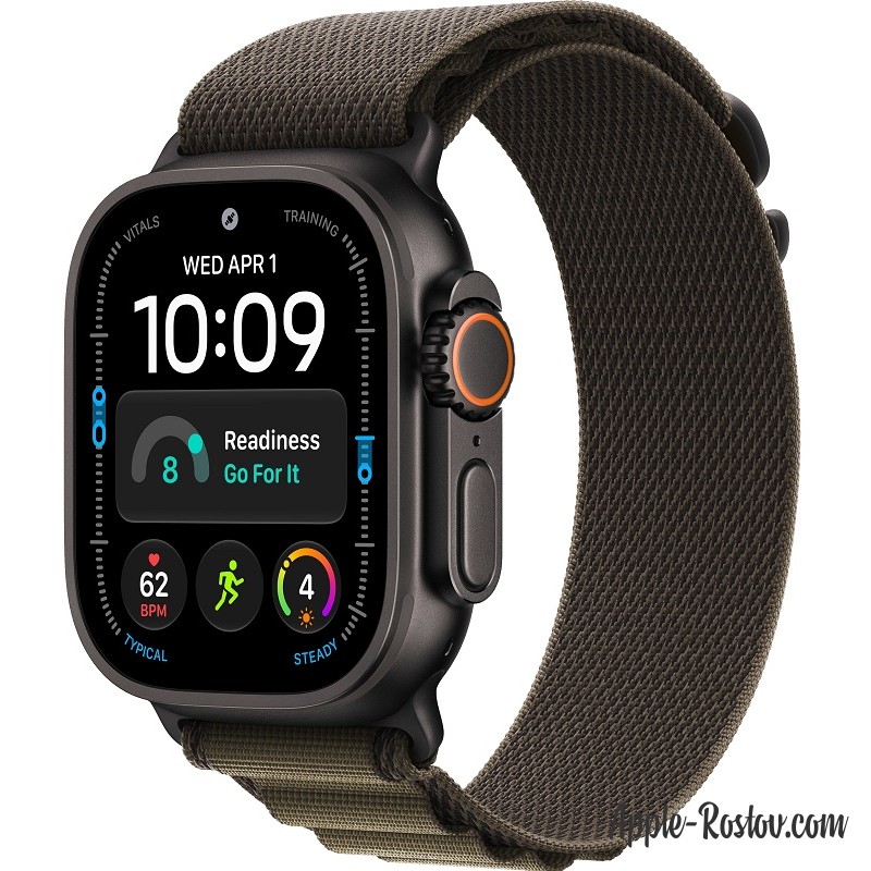 Apple Watch Ultra 4 49mm Black ремешок Dark Olive Alpine Loop Apple Watch Ultra 4 49mm Black ремешок Dark Olive Alpine Loop