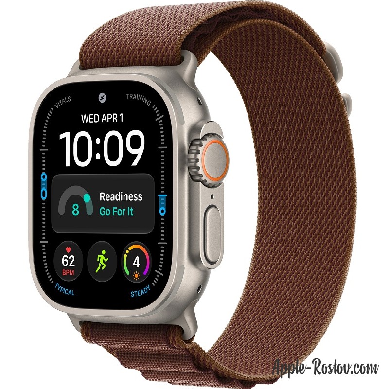 Apple Watch Ultra 4 49mm Natural ремешок Burgundy Alpine Loop
