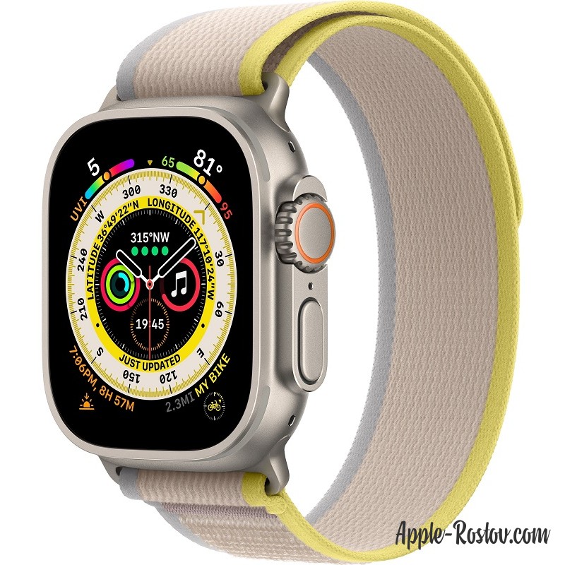 Apple Watch Ultra 49mm Titanium Case ремешок Yellow Beige Trail
